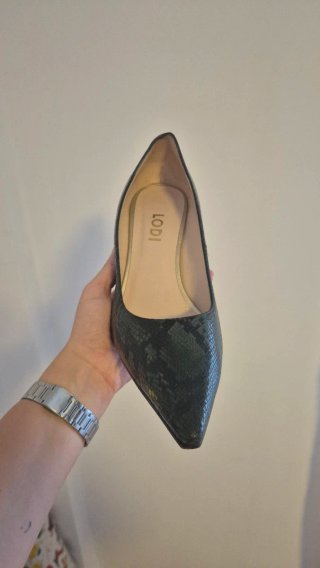 Zapatos LODI tacón serpiente verde