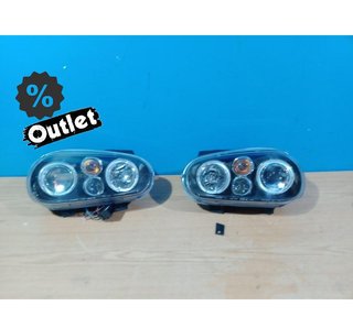 NM FAROS VOLKSWAGEN VW GOLF 4 OJOS ANGEL LED LOOK R32 FONDO