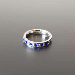 Anillo de Titanio con Zirconia Cúbica Azul (187)
