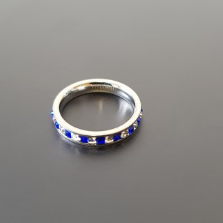 Anillo de Titanio con Zirconia Cúbica Azul (187)