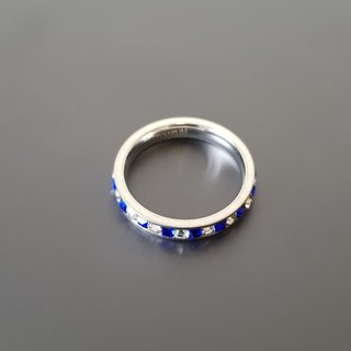 Anillo de Titanio con Zirconia Cúbica Azul (187)