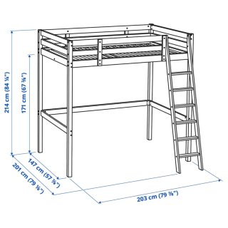 Cama alta doble Stora Ikea madera
