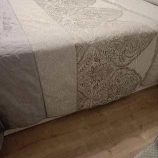 Edredón Cama 150cm Gris y Blanco