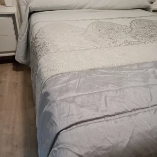 Edredón Cama 150cm Gris y Blanco