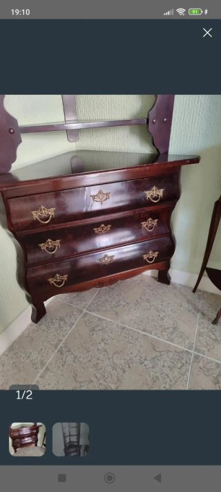 Mueble Rinconera Madera y Cristal