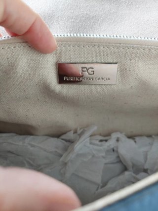 Bolso de piel azul PG