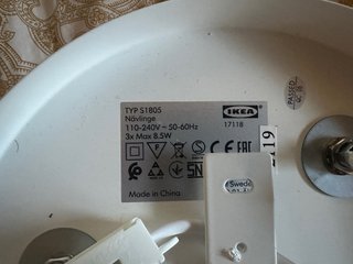 Lámpara NÄVLINGE Ikea Blanca
