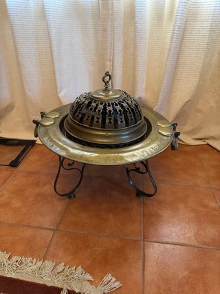 Bracero antiguo metal dorado y plateado