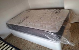 Cama Abatible Madera con Colchón 135x190=285€