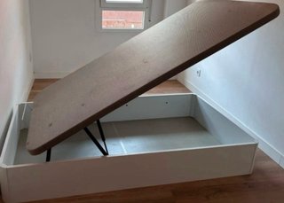 Cama Abatible Madera con Colchón 135x190=285€