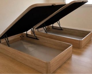 Cama Abatible Madera con Colchón 135x190=285€