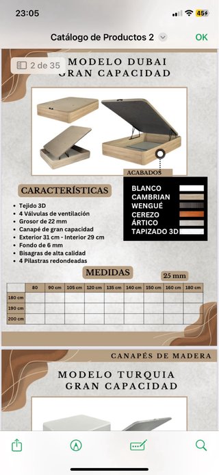 Cama Abatible Madera con Colchón 135x190=285€