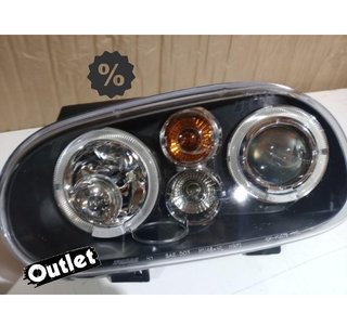 NM FAROS VOLKSWAGEN VW GOLF 4 OJOS ANGEL LED LOOK R32 FONDO
