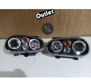 NM FAROS VOLKSWAGEN VW GOLF 4 OJOS ANGEL LED LOOK R32 FONDO