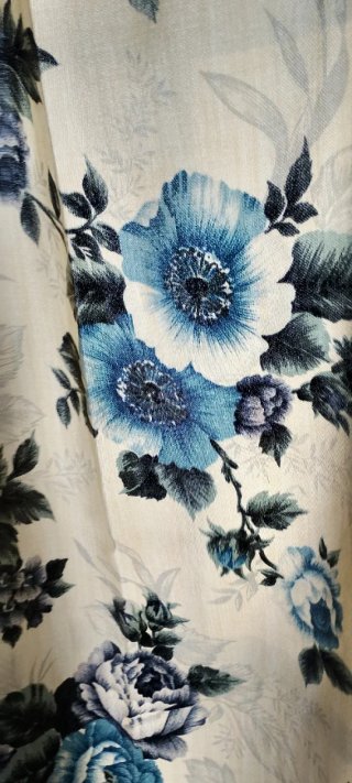 2 Cortinas Beige y Azul