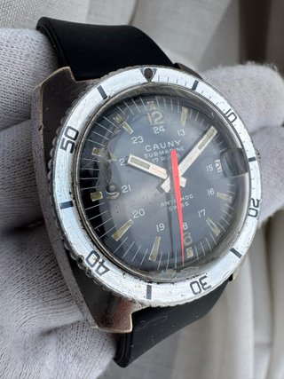 Cauny Submarine 17 Rubis Diver Vintage correa nuev