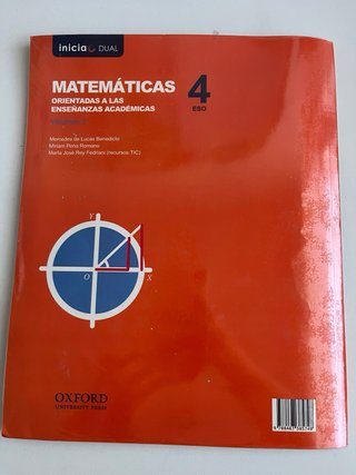 libro Matemáticas 4ESO volumen 2 Oxford