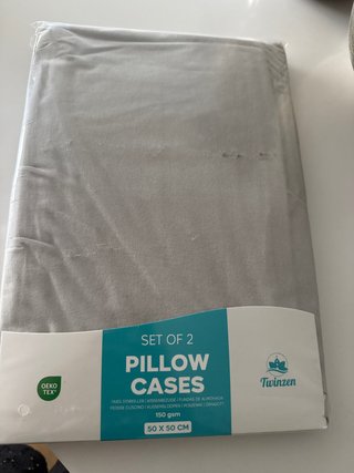 Fundas de almohada Twinzen grises (2 unidades)