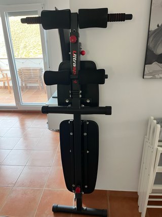 Banco,Kettlebell 8kg y discos de pesas
