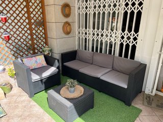Conjunto sofá y sillón de jardín