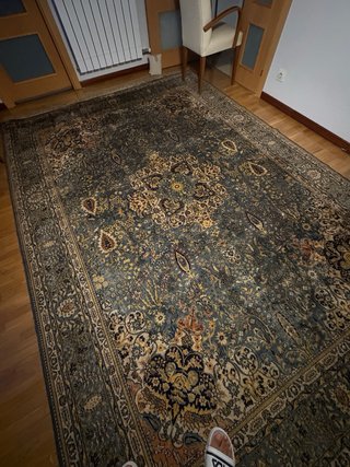 Alfombra de Lana Azul y Marrón 2,50x3,50