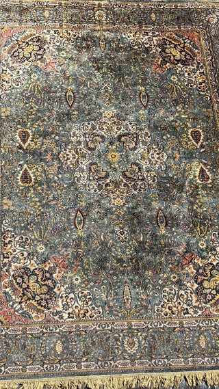 Alfombra de Lana Azul y Marrón 2,50x3,50