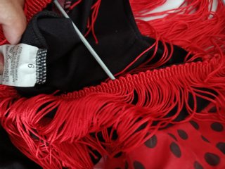 Disfraz Sevillana Negro y Rojo talla 6