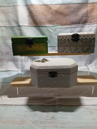 Cajas Decoradas Artesanales (Madera,Tela y Serigra