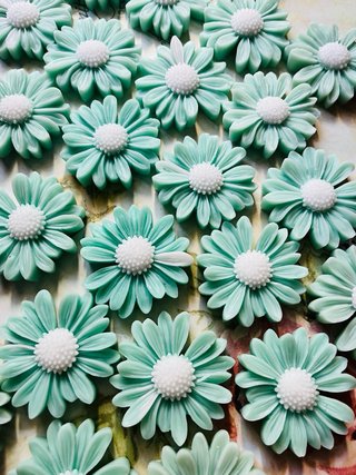 Candele Margherita verde Segnaposto Bomboniere