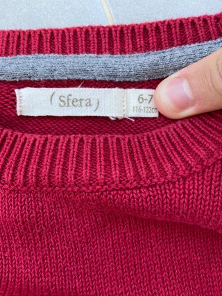 Jersey Sfera rojo niño 6-7 años punto fino