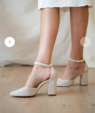 Zapatos de tacón con lazo T36, color vainilla