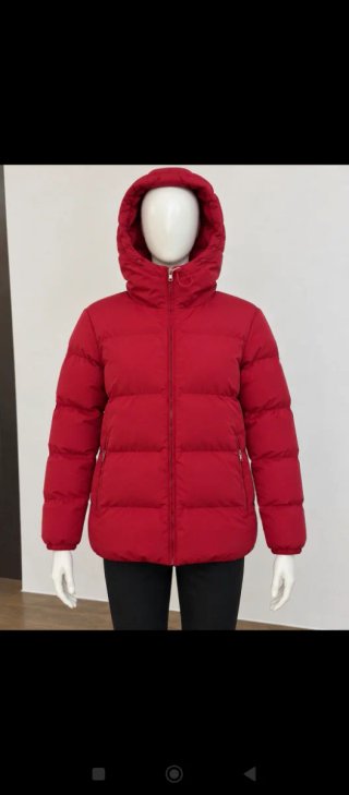 Parka con piume per bambini rosso