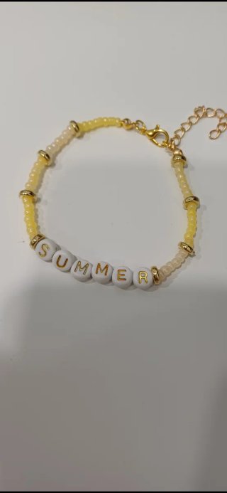 Bracciale WINTER perline e lettere oro