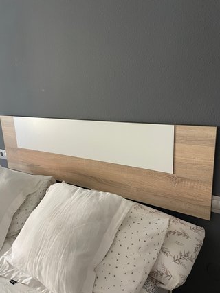 Cabecero cama 150cm madera y blanco