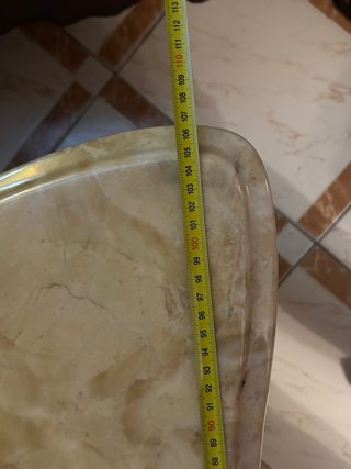 Mesa de centro mármol rosa y madera