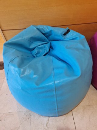 2 Pufs Azul y Rosa Piel Sintética