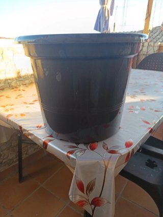 Maceta Redonda Plástico Negro Grande