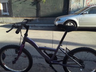 Bicicletta rosa per bambina con freno posteriore rotto