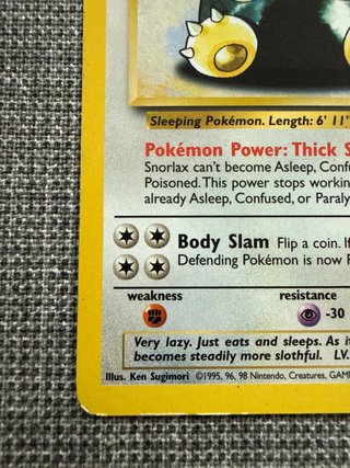Carta Pokémon Snorlax Base Set 30/130