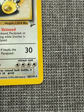 Carta Pokémon Snorlax Base Set 30/130