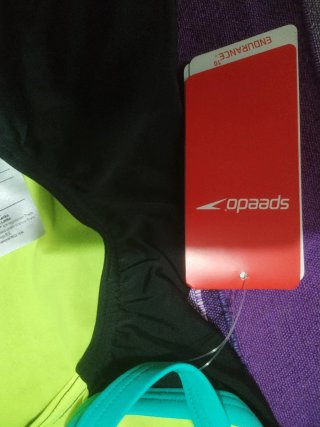 Costume intero Speedo nero e verde taglia XS
