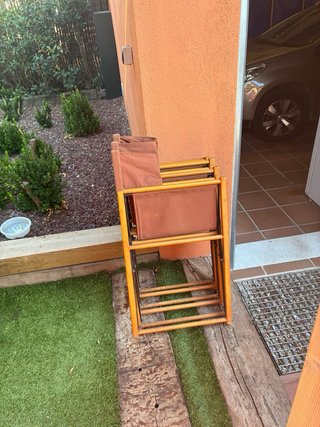 Sillas Plegables Madera y Lona Marrón