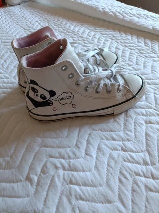 Converse Oso Panda Blancas Talla X