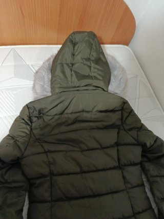 Abrigo largo parka con capucha Talla S