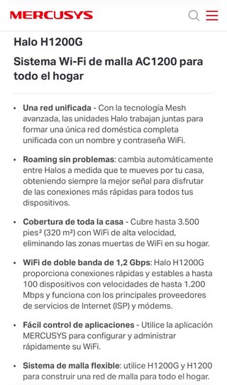 Mercusys Halo H1200g Router y Satélite Wifi