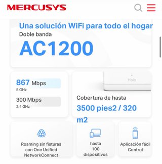 Mercusys Halo H1200g Router y Satélite Wifi