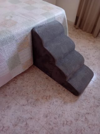 Escalera perro 4 peldaños gris