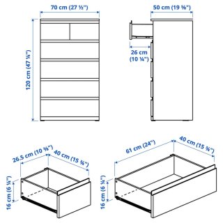 Cómoda cajonera MALM ikea