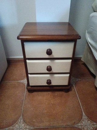 Armario 2 puertas y 1 cajón madera y cristal