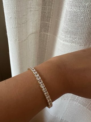 Pulsera Tennis Oro y Cristales